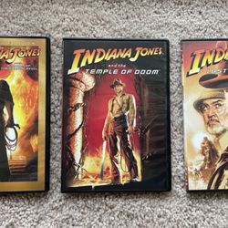 3 Different DVDs of Indiana Jones movies (see list of movies in description)