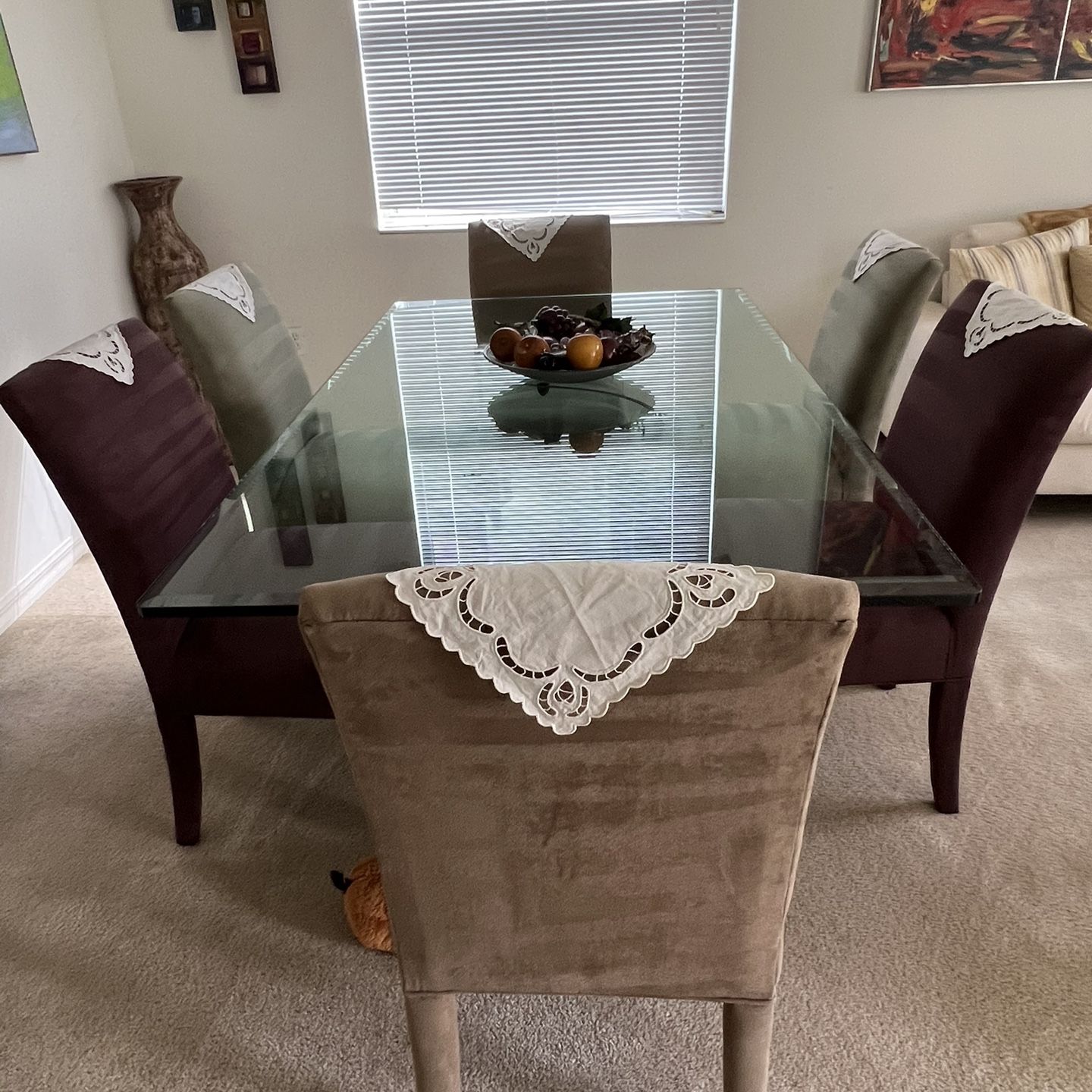 Beautiful Glass Table With Chairs 