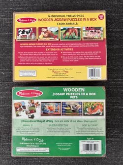 Melissa & Doug 4-in-1 Wooden Puzzles (set of 2)