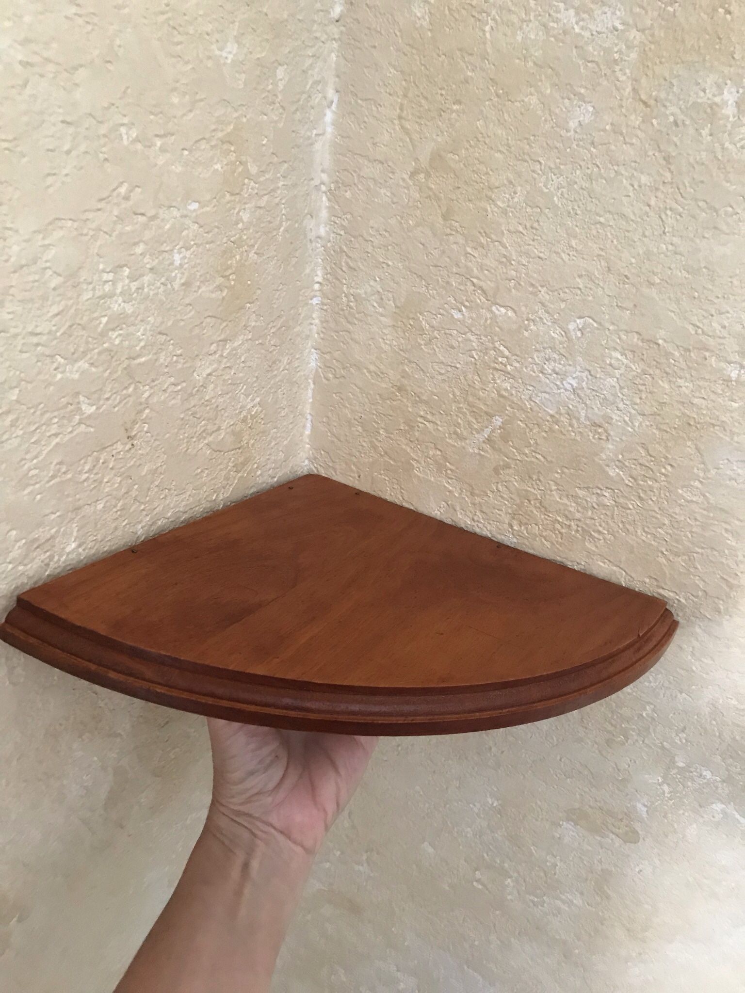 Wall Mounted WOOD CORNER SHELF