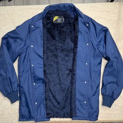 Vintage 80's Sears Store Outerwear Fleece Lined Windbreaker Jacket size large tall men’s 