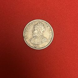 1904 Panama 25 Centimos Silver Coin