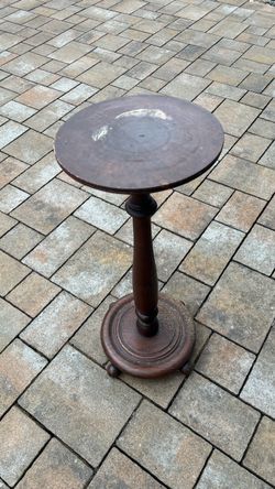 Wooden Pedestal Plant Stand or Side Table