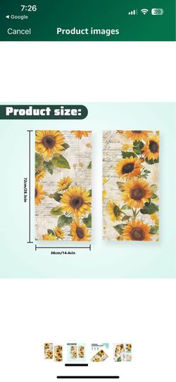 2 towels for $5 Yellow Sunflowers Kitchen Towels Decorative Set Vintage Watercolor Dish Towels Hand Towels for Kitchen Farmhouse Holiday Home Decor Gi