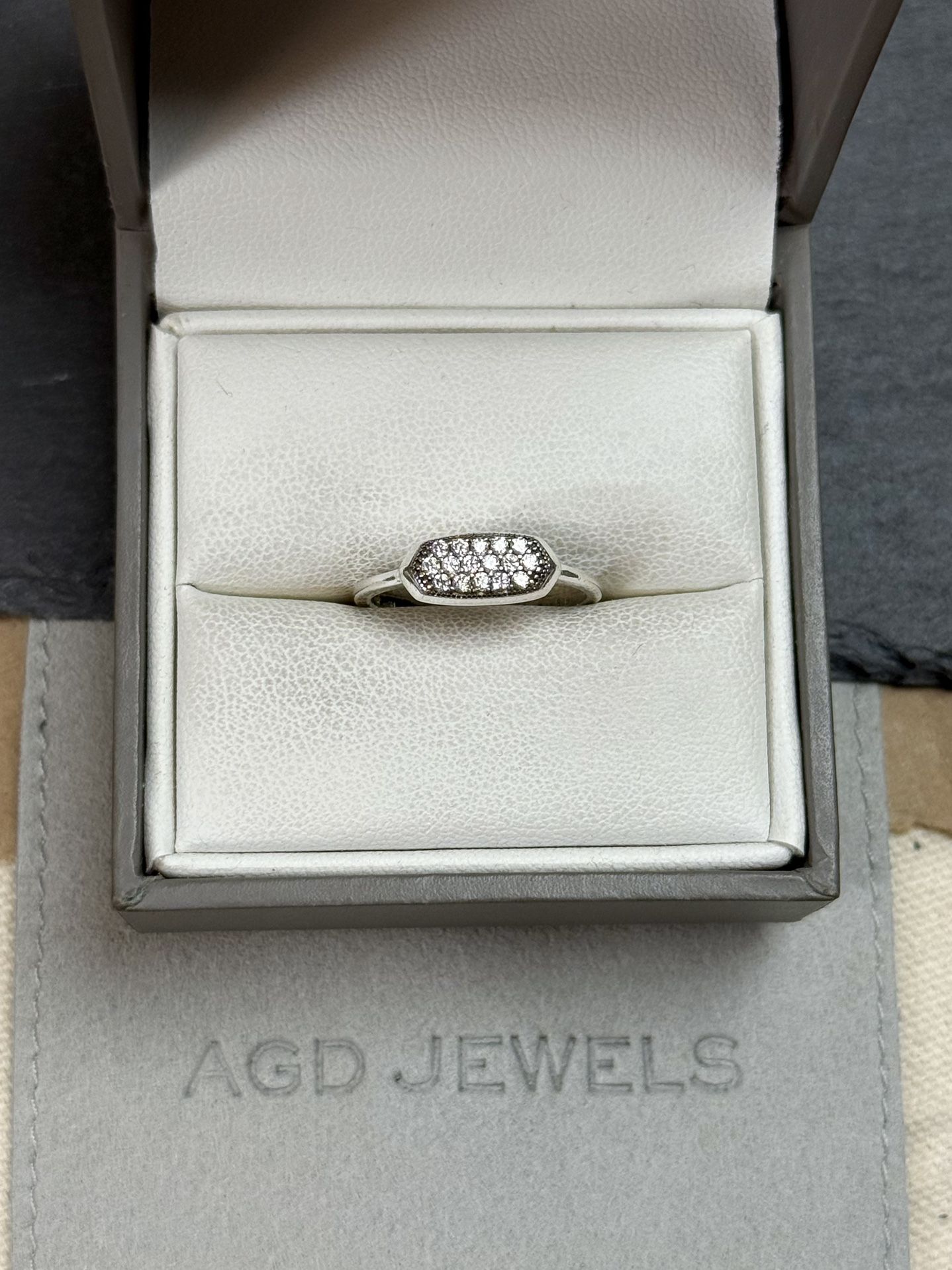 NVC Nataliya V. Collister 925 Sterling Silver & Clear Cz Hexagon Ring