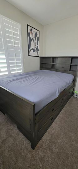Full Size Storage Bed w/ 8 Drawers & Storage Headboard – $180