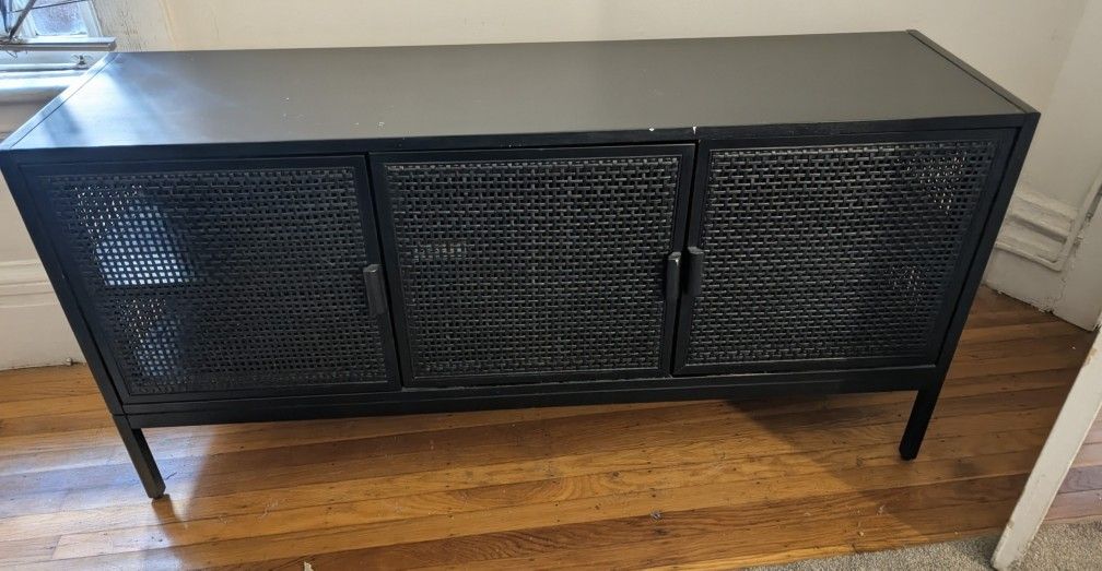 Modern Matte Black 3-Door Sideboard / TV Stand