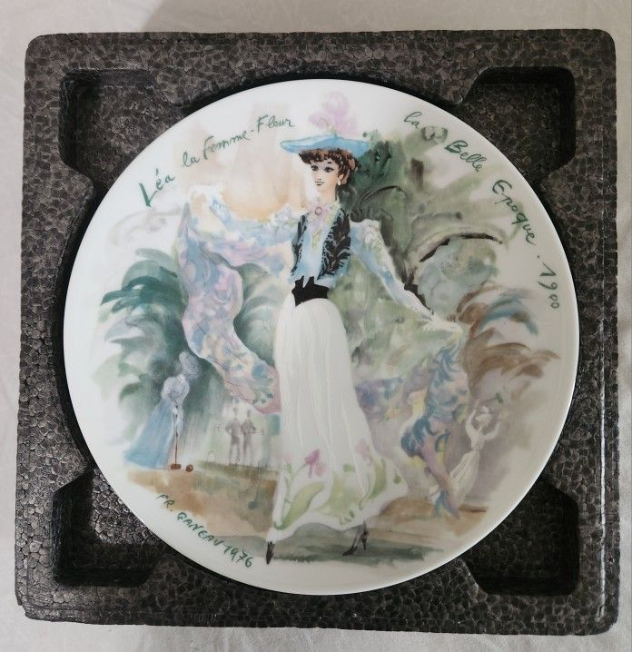Henri d'Arceau Limoges Plates Set of 2 "Le Femmes Du Siecle" 1900 and 1960