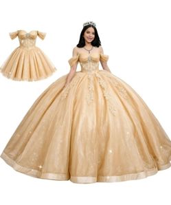 Champagne size 16 Quinceanera dress.