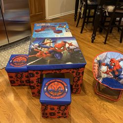 New Foldable Marvel Spider-Man Child Chair & Storage Play Set