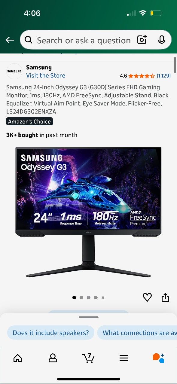 Samsung 24" Monitor, New
