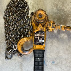 1-1/2 Tons Harrington Chaine Come Along  USA Used 225 Dollars Hablo Español 