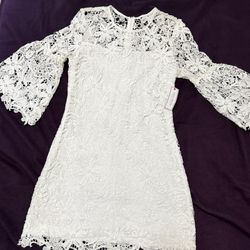 Bisou Bisou white lace dress - size 10