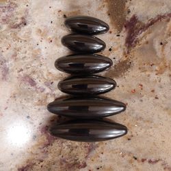 Set of 6 Hematite Magnetic Oval Beads Fidgets - 2 of each size see photos for sizes