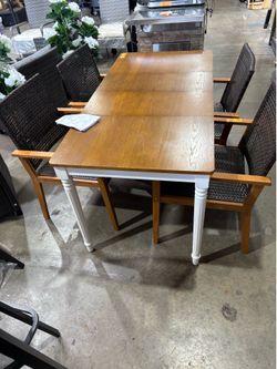 5 Pcs Extendable Dining Table , Home Dining Table and 4 Chairs Set