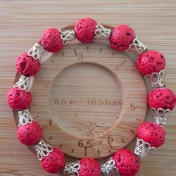 12mm Red Lava Rock Bracelet
