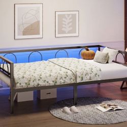 NEW - Metal  Daybed Frame Twin Size With LED Light 