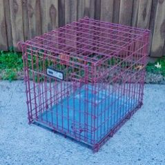 Dog Pet Crate Kennel - Heavy Duty With Metal Liner Tray