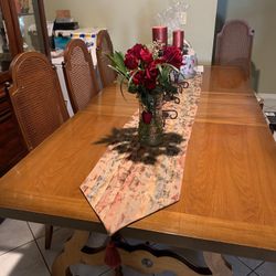 Hardwood Extendable Dining Room Table 