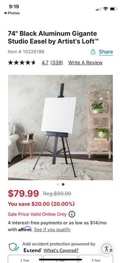 Black Aluminum Gigante Studio Easel