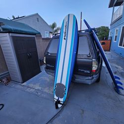 Wavestorm Foam Surfboard, Good Condition, minor professional repair with EVA Polymer,  leash and fins included