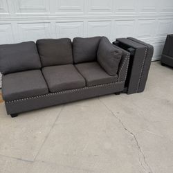 Free Sectional Sofa with Storage Ottoman 