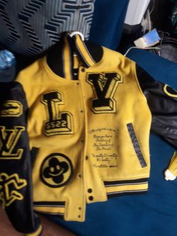 Yellow L-Vuitton Varsity Jacket