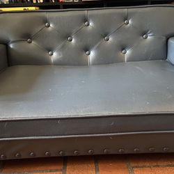Faux Leather Dog Bed Shaped Like A Couch- Used But Clean