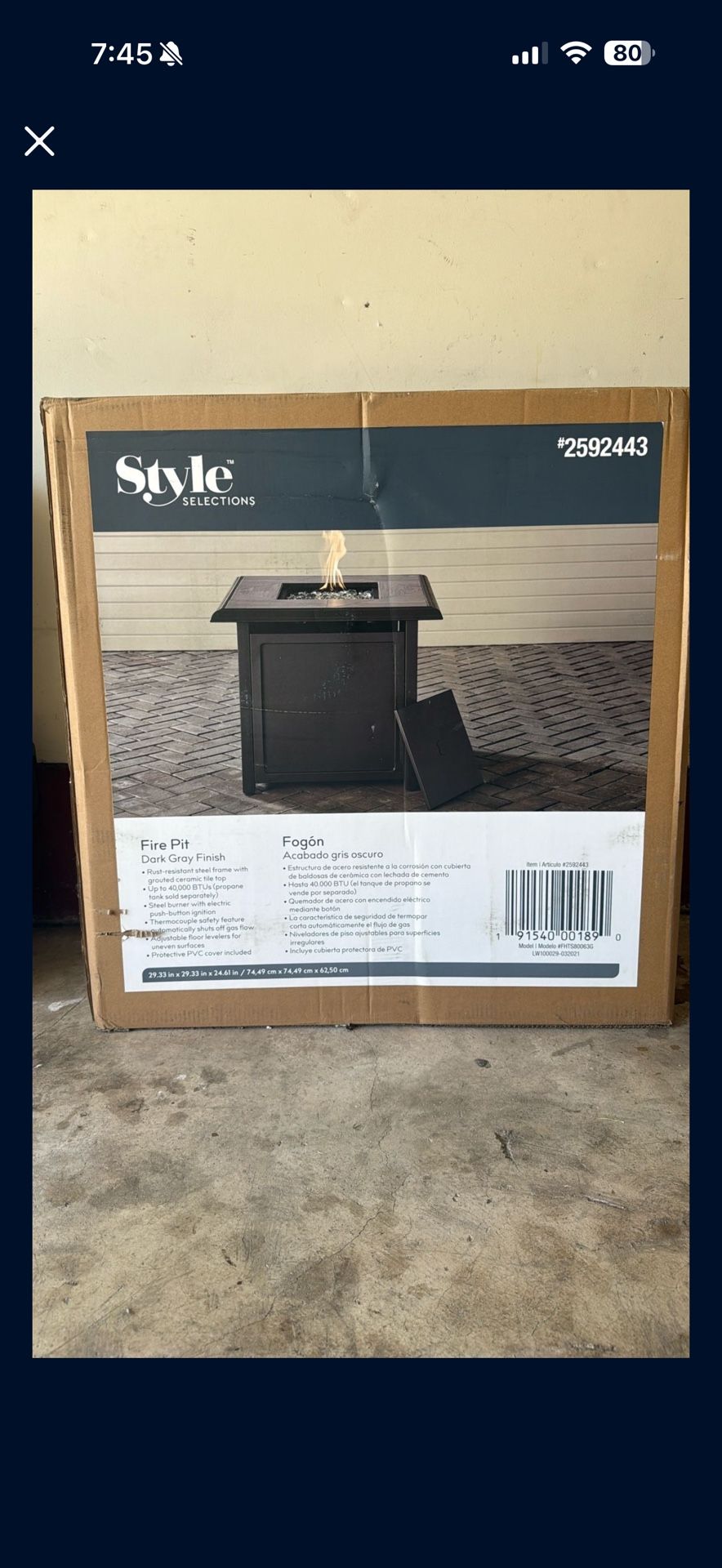 Fire Pit by Style Selections - (New in Box)