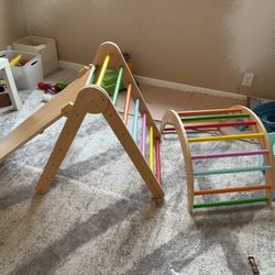 Pikler Triangle, Arch/Boat, Slide/Climbing Piece 3 Piece Set