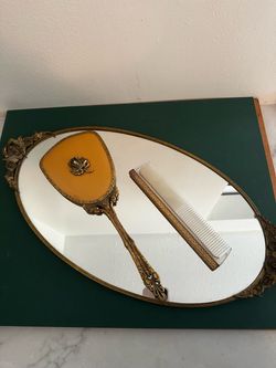 Vintage Hollywood Regency Ormolu Vanity Set