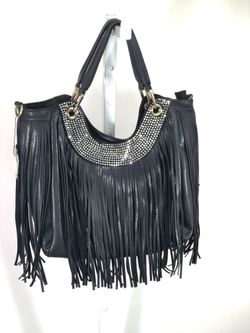 Rhinestone Black fringe handbag!