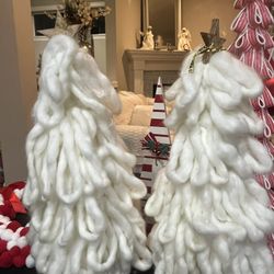 Handmade Wool Christmas Trees