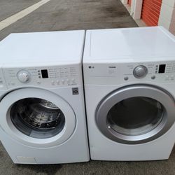LG Front Load Washer And Stackable Gas Dryer Set 