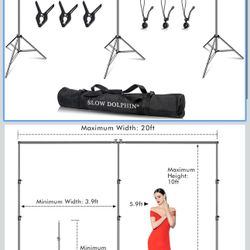 Photo Video Studio 20ft (Wide) x 10ft (Tall) Heavy Duty Adjustable