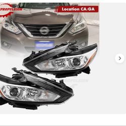 Fit For 2016 2017 2018 Nissan Altima Halogen Headlight Chrome Housing  LH&RH