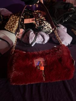 Juicy Couture red fax fur shoulder bag