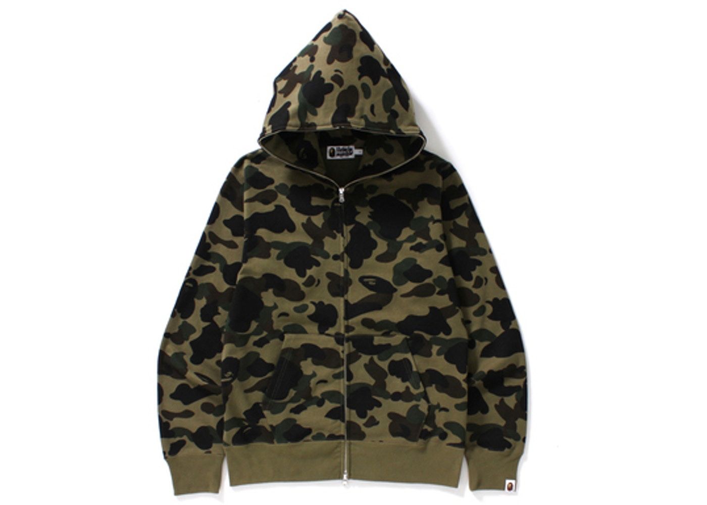 bape 1st camo full zip hoodie green