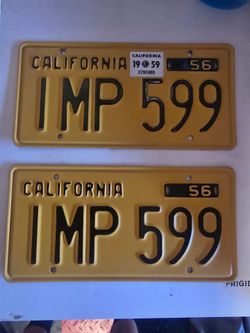 YOM California license plates