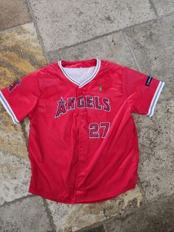 MINT LOS ANGELES ANGELS OF ANAHEIM MIKE TROUT JERSEY #27 YOUTH XL