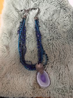Vintage Chico’s Purple Agate Necklace