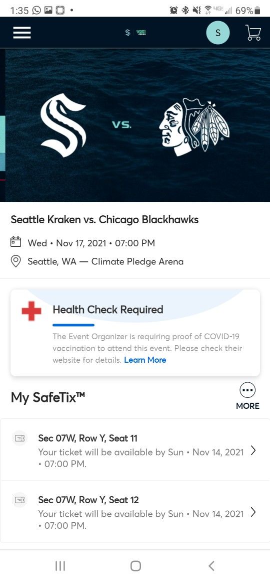 Kraken vs Blackhawks