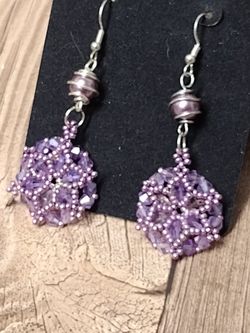 Purple Snowflake Earrings