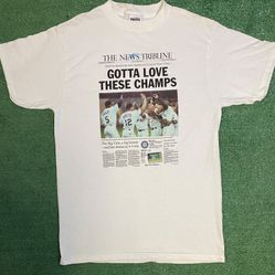 Vintage 1990s Seattle mariners newspaper tee