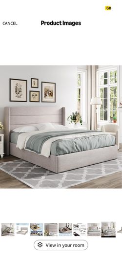 Queen Bed Frame with Lift-Up Storage