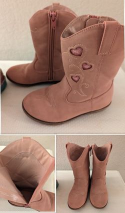 Gymboree Pink Heart Cowgirl Boots Size 9T