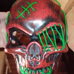 Halloween Light Up LED Face Mask And Cape New