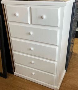 Duplex 6 drawer white pine