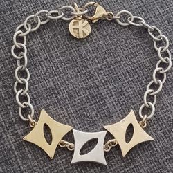 Designer ARLEE KASSELMAN  14KT GF& STERLING  CONTEMPARY LINK BRACELET