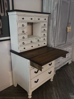 Antique Apothecary Secretary Dresser / Fold-Out Desk